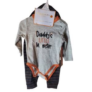 Tahari Baby 3/6M Baby 3-Piece Bodysuit/Pant/Hat Outfit, NWT, Halloween